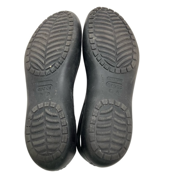 CROCS Black Slip On Round Toe Rubber Waterproof Flats Loafers Casual Shoes sz 8 - Picture 14 of 16